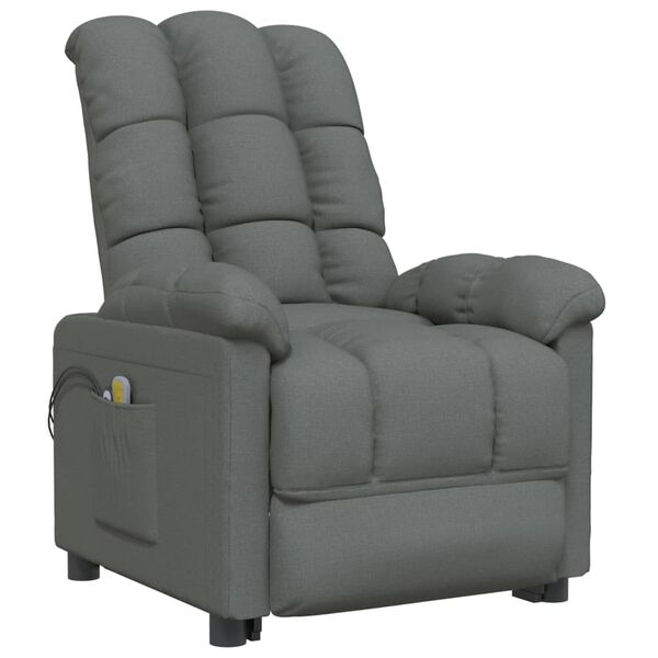 vidaXL Electric Massage Chair Dark Grey Fabric