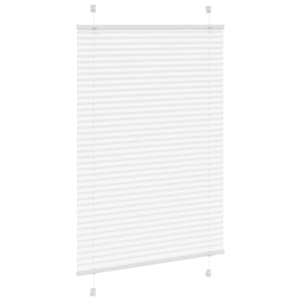 vidaXL Pleated Blind White 100x150 cm Fabric Width 99.4 cm Polyester