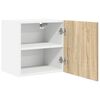 vidaXL Hanging Cabinet with Door Sonoma Oak and White 40 x 31 x 40 cm