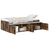 vidaXL Bed Frame with Drawer Smoked Oak 90 x 190 cm Engineered Wood
