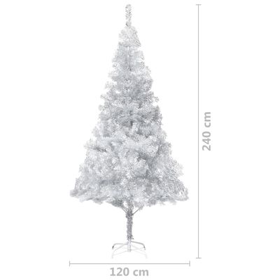 vidaXL Artificial Christmas Tree with LEDs&Ball Set Silver 240 cm PET