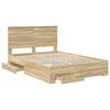 vidaXL Bed Frame with Drawer Sonoma Oak 140 x 190 cm Engineered Wood