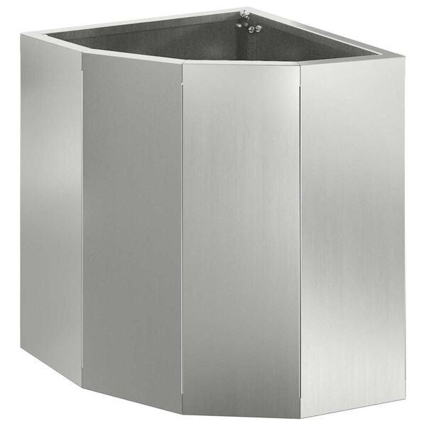 vidaXL Corner Planter Silver 30 x 30 x 35 cm Galvanised steel