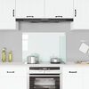 vidaXL Kitchen Backsplash White 90 x 60 cm Tempered Glass