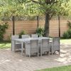 vidaXL Garden Dining Set 7 pcs Light Grey Polt rattan