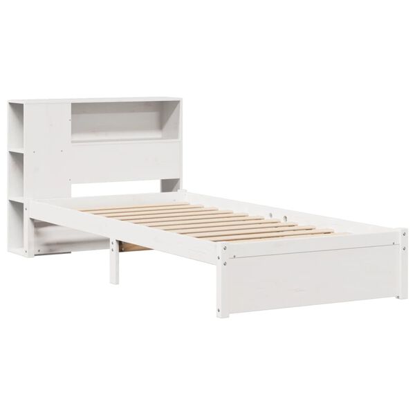 vidaXL Bookcase Bed without Mattress White 100x200cm Solid Wood Pine