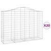 vidaXL Arched Gabion Baskets 20 pcs 200x50x140/160 cm Galvanised Iron