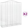 vidaXL Arched Gabion Baskets 2 pcs 200x50x220/240 cm Galvanised Iron