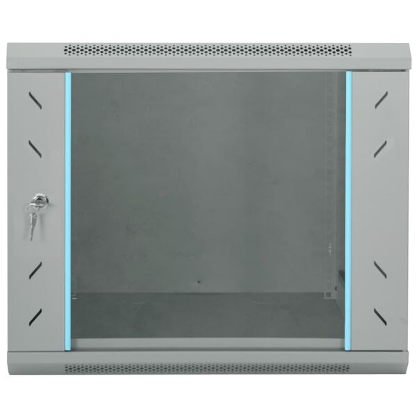 vidaXL Network Cabinet with Storage Grey 60 x 60 x 50 cm Steel