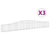 vidaXL Arched Gabion Baskets 3 pcs 400x30x40/60 cm Galvanised Iron