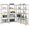 vidaXL 5-Layer Storage Shelves 4 pcs Silver Steel&Engineered Wood