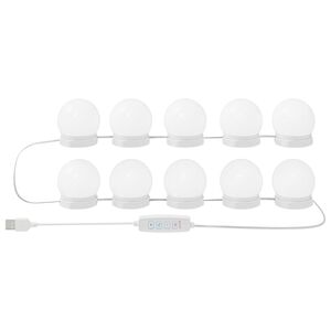 vidaXL Mirror Lights White 4.5 x 4.5 x 4.8 cm Plastic