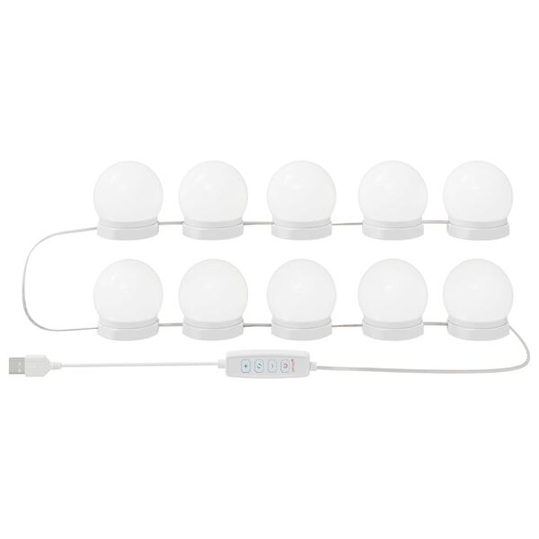 vidaXL Mirror Lights White 4.5 x 4.5 x 4.8 cm Plastic
