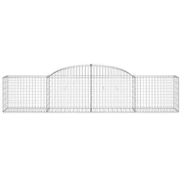 vidaXL Arched Gabion Basket 300x50x60/80 cm Galvanised Iron