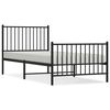 vidaXL Metal Bed Frame without Mattress with Footboard Black 90x200cm