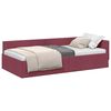 vidaXL Corner Bed Frame with Headboard Wine Red 100 cm x 200 cm Velvet
