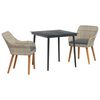 vidaXL Dining Set Light grey Poly rattan