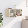 vidaXL Wall Cabinet with Glass Doors Sonoma Oak 68.5x37x35 cm