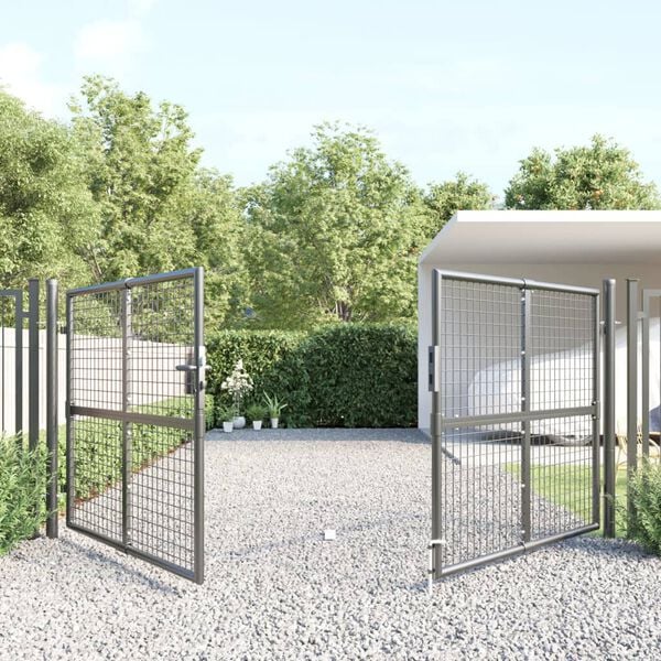 vidaXL Mesh Garden Gate Anthracite 300x125 cm Galvanised Steel