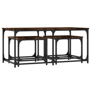 vidaXL Nesting Coffee Tables 3 pcs Smoked Oak Engineered Wood