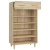 vidaXL Shoe Cabinet Sonoma Oak 60x35x105 cm Engineered Wood