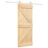 vidaXL Sliding Door Natural and White 80 x 210 cm Solid Pine Wood