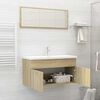 vidaXL 2 Piece Bathroom Furniture Set Sonoma Oak Engineered Wood