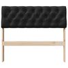 vidaXL Upholstered Headboard Black 90 cm Solid Pine Wood