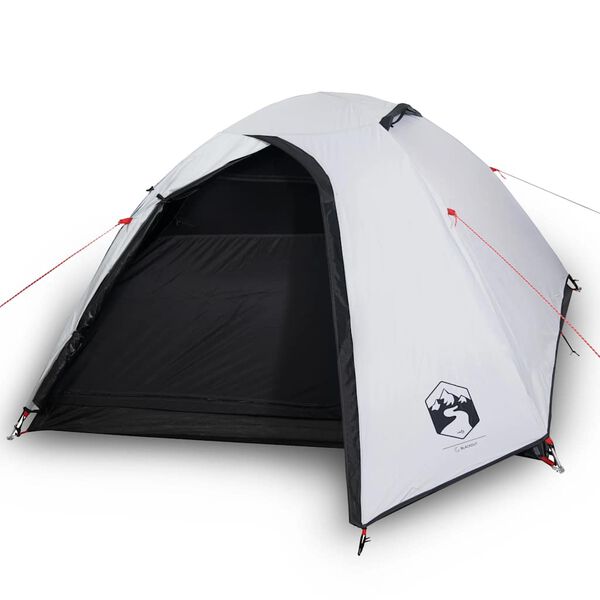 vidaXL Camping Tent Dome 4-Person White Blackout Fabric Waterproof