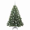 vidaXL Artificial Christmas Tree with 150 LEDs Green 150 cm PE and PVC