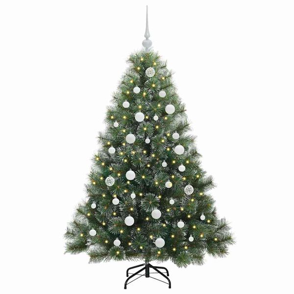 vidaXL Artificial Christmas Tree with 150 LEDs Green 150 cm PE and PVC