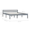 vidaXL Bed Frame without Mattress Grey Solid Pine Wood 120x200 cm