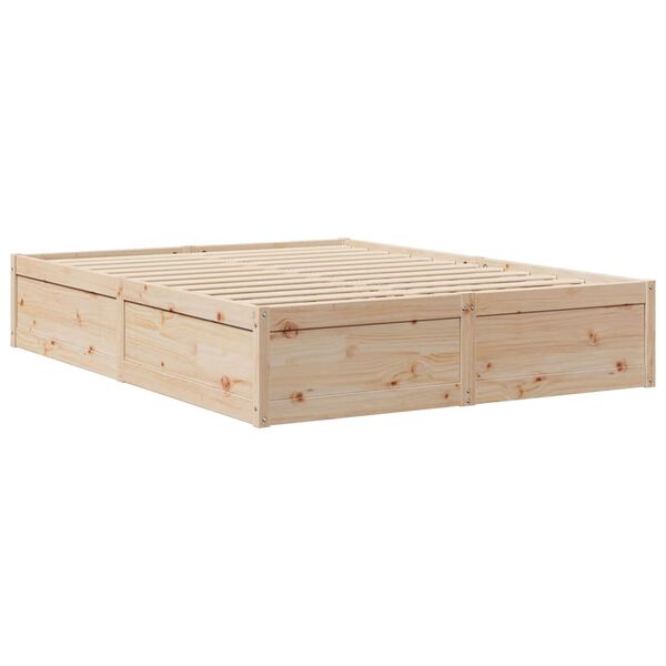 vidaXL Bed Frame without Mattress 140x190 cm Solid Wood Pine