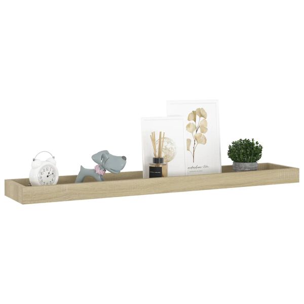 vidaXL Loggia Wall Shelves 2 pcs Oak 80x15x4 cm MDF