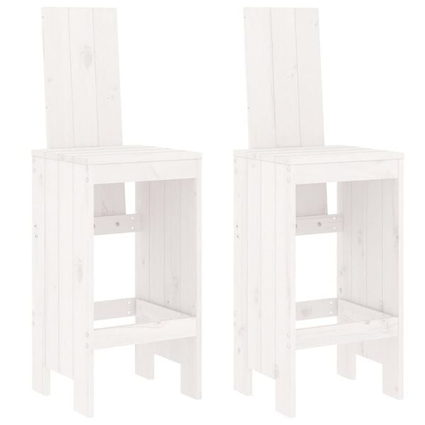 vidaXL 3 Piece Garden Bar Set White Solid Wood Pine