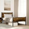 vidaXL Metal Bed Frame without Mattress Smoked Oak 107x203 cm