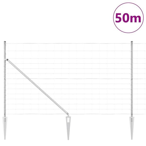 vidaXL Fence Post Galvanized 50 x 1.4 m Steel