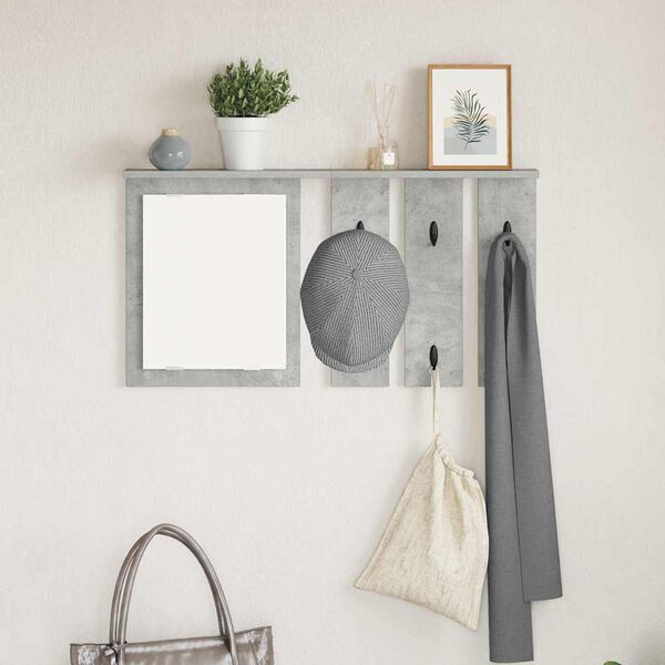 vidaXL Wall-Mounted Coat Rack with Shelf Concrete grey 85 x 10 x 45 cm