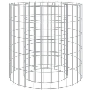 vidaXL Gabion Fire Pit Ø 50 cm Galvanised Iron