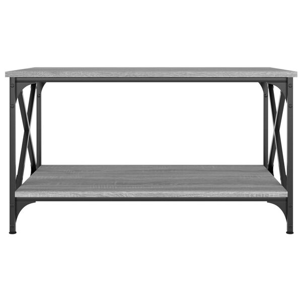 vidaXL Coffee Table Grey Sonoma 80x50x45 cm Engineered Wood and Iron