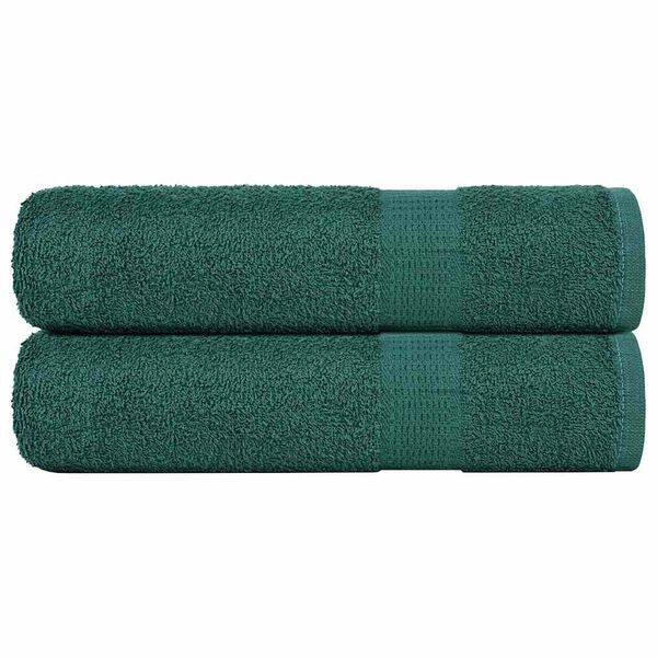 vidaXL Shower Towels "FROGN" 2 pcs Green 70x140 cm 360 gsm