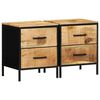vidaXL Bedside Cabinet 2 pcs Brown and Black 40 x 35 x 50 cm