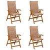 vidaXL Reclining Garden Chairs 4 pcs Natural Solid Acacia Wood