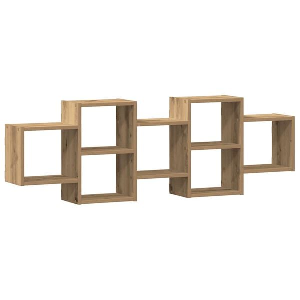 vidaXL Wall Shelf Artisian Oak 129x18x42 cm Engineered Wood