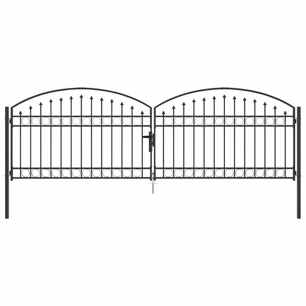 vidaXL Fence gate with Lock Grey 400 x 125 cm Steel