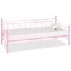 vidaXL Day Bed Frame | Pink | Metal, Plywood, and Plastic | 90 x 200 cm