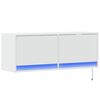 vidaXL TV Wall Cabinet with LED Lights White 100x31x35 cm
