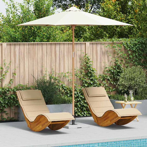 vidaXL Garden Parasol Cream White &Oslash; 270 x 260 cm Bamboo
