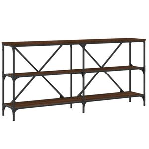 vidaXL Console Table Brown Oak 160x30x75 cm Engineered Wood and Iron
