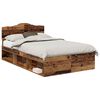 vidaXL Bed Frame with Headboard Old Wood 135 x 190 cm Solid Pine Wood